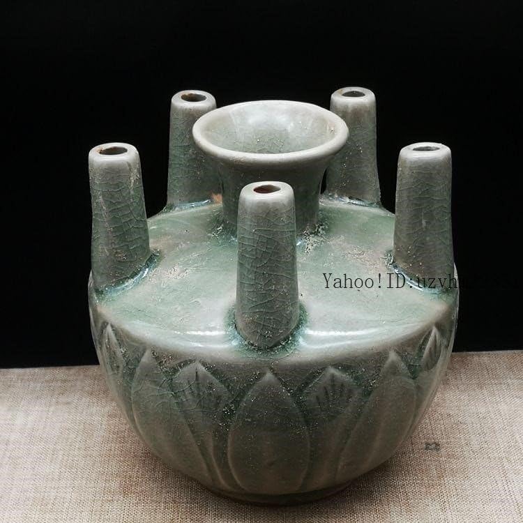 宋代の耀州窯五管瓶  燭台  生け花   陶磁器 装飾品 現代工芸品美術品 置物 宋代の耀州窯五管瓶 燭台 生け花 陶磁器 装飾品 現代工芸品美術